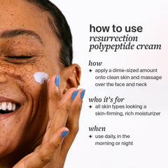 Cocokind Resurrection Polypeptide Cream being applied during a morning routine.