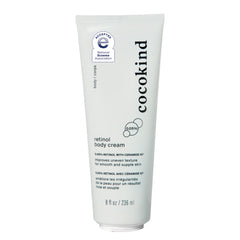 Cocokind Retinol Body Cream bottle on display showing fragrance-free formula for sensitive skin.