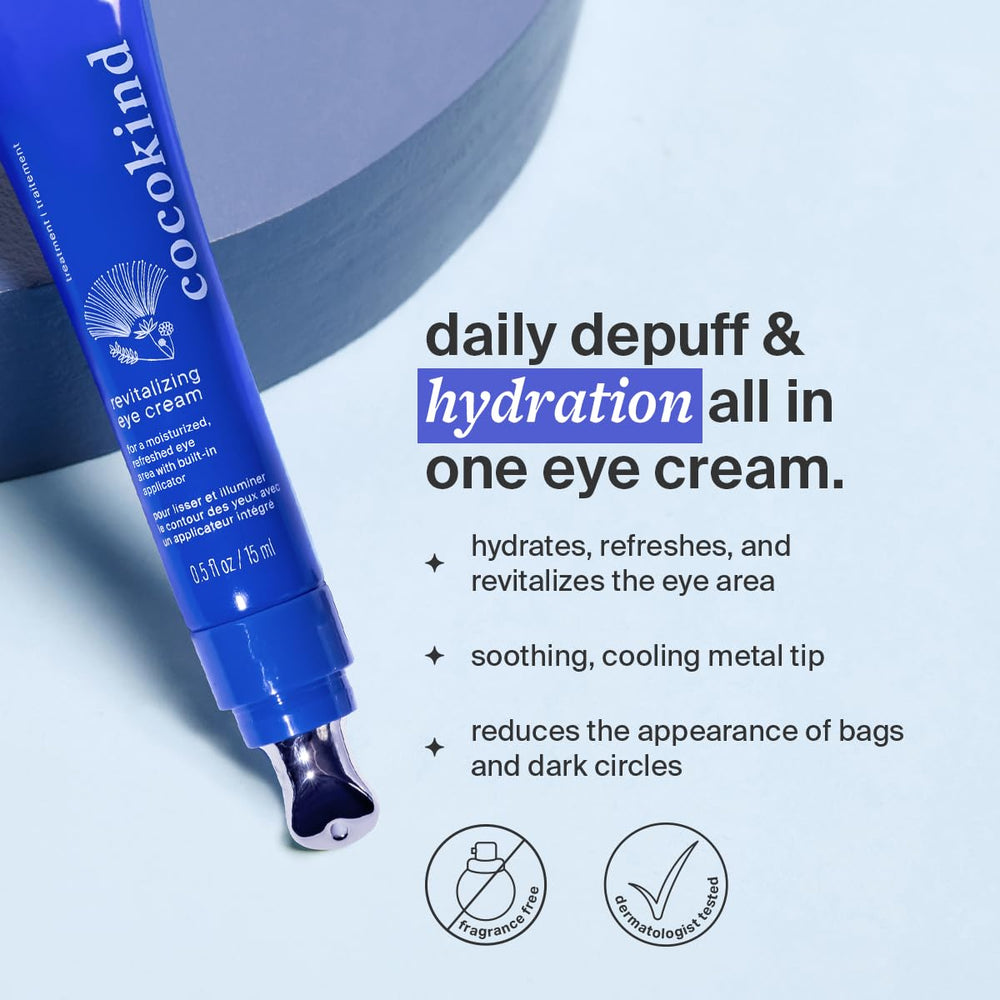 Cocokind Revitalizing Eye Cream provides under-eye hydration for smoother skin.