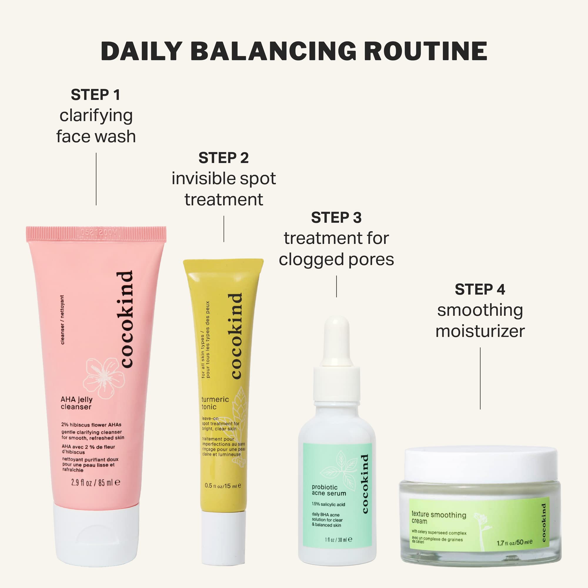 Cocokind Texture Smoothing Cream closeup focuses on creamy texture for easy application.