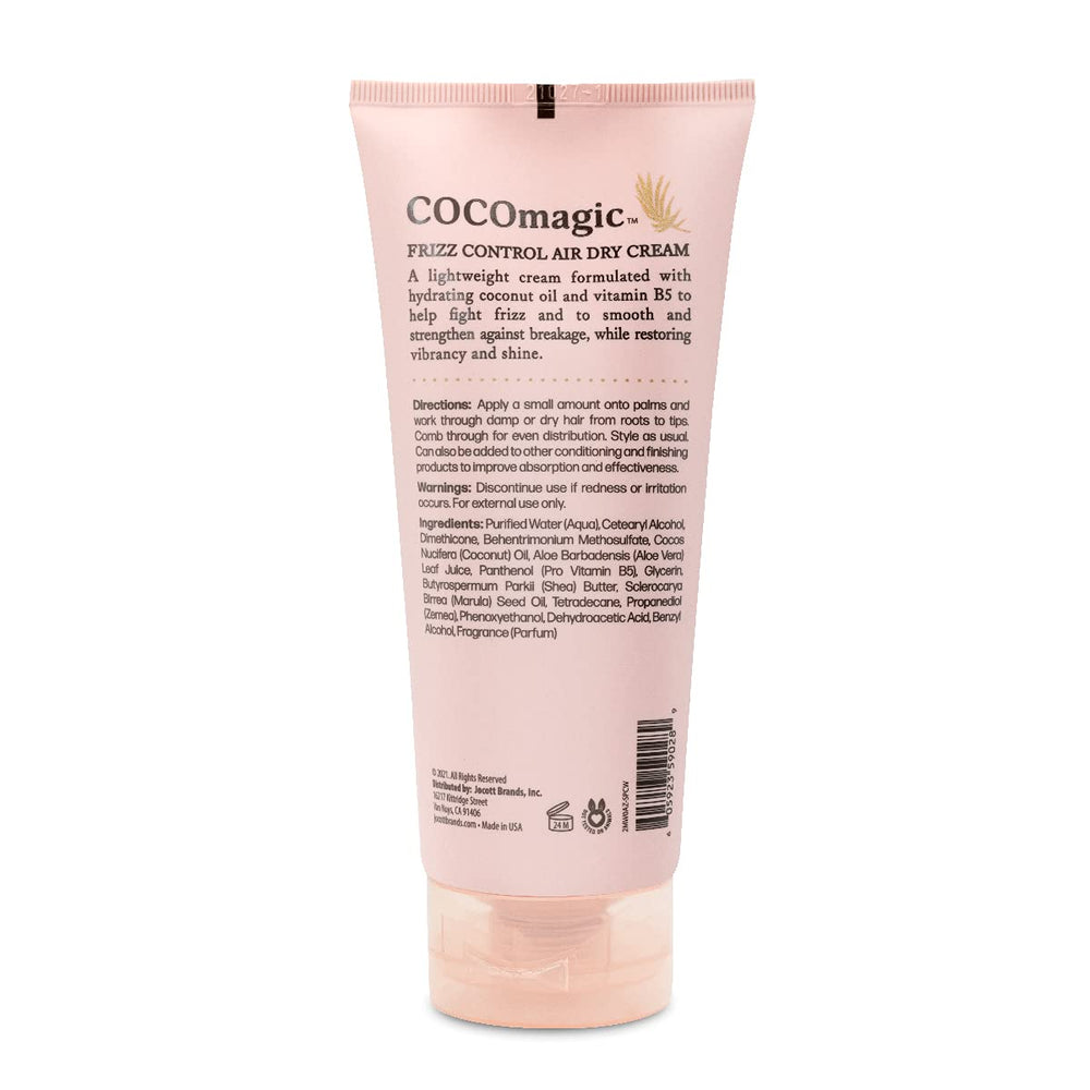 Cocomagic Frizz Control Air Dry Cream vanity shot highlights smoothing finish