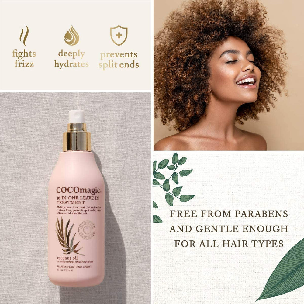 Cocomagic frizz-control formula smooths strands for easier styling.
