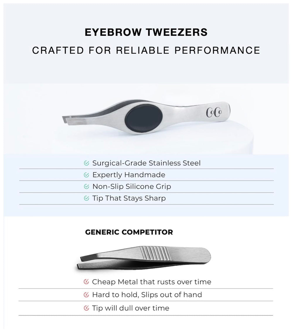 Coco's Closet tweezers used for eyebrow shaping and grooming