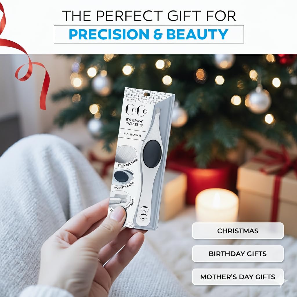 Coco's Closet tweezers showcasing the precision grip for fine hairs