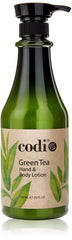CODi Green Tea Lotion bottle delivers daily hydration for dry skin.