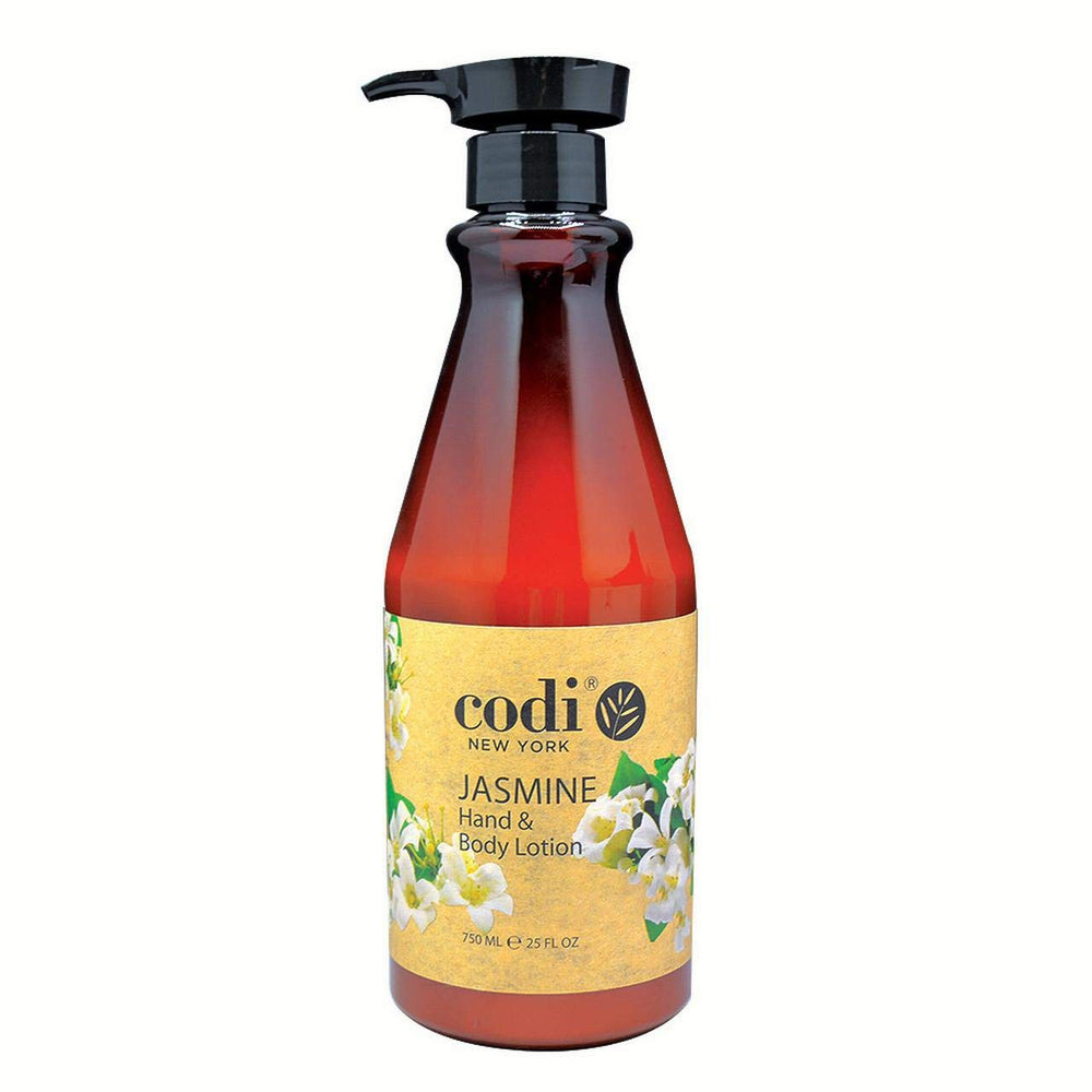 CODi Jasmine Lotion pump-action demonstrates quick, non-greasy absorption for smooth skin.