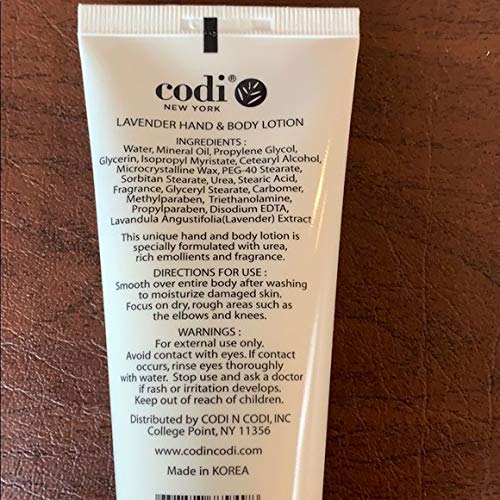 CODi Lavender Lotion bottle showcases versatile hand and body use.