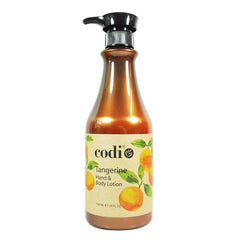 Codi Tangerine hand and body lotion bottle offering daily moisture and light citrus scent.