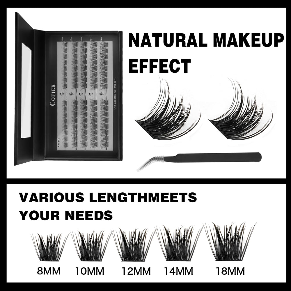 Cofier lash tweezers with precise grip for quick, clean cluster placement