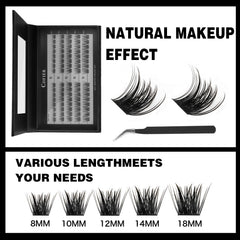 Cofier lash tweezers with precise grip for quick, clean cluster placement