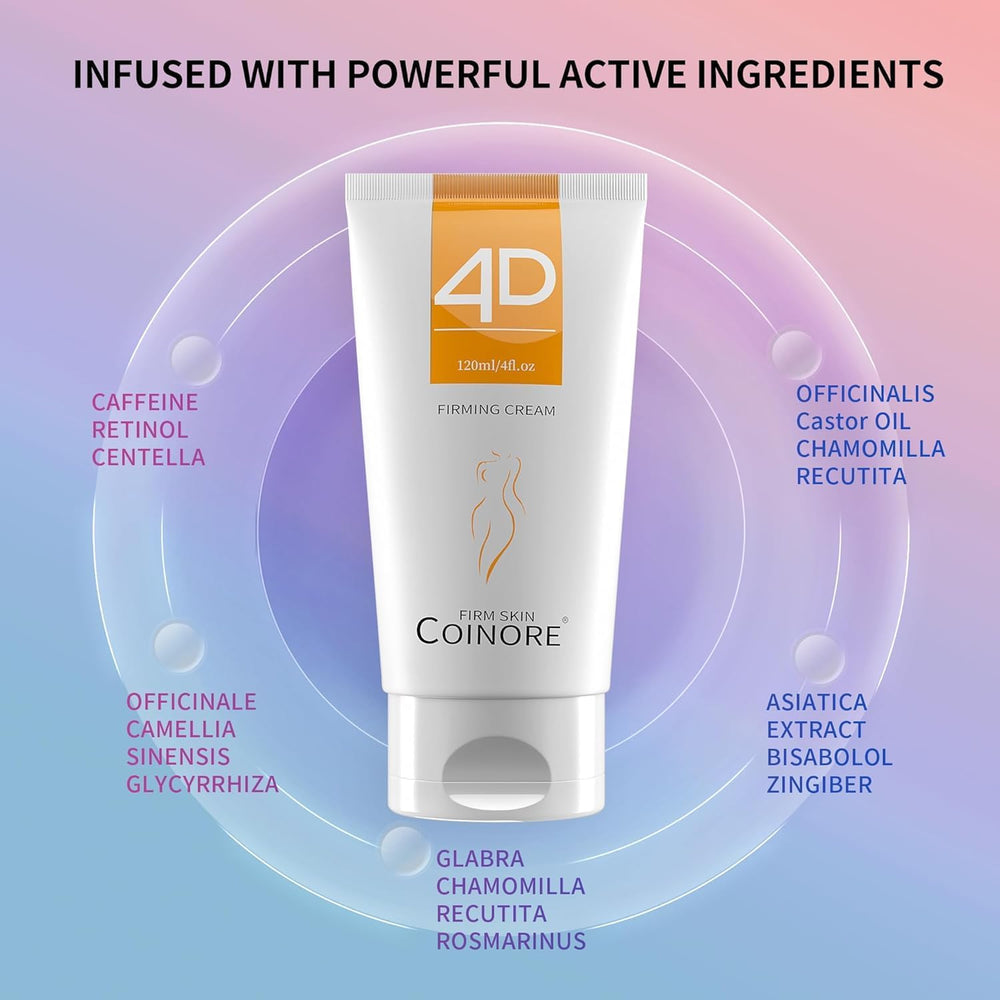 coinore B Flat Belly Firming Cream abs target highlights contouring benefits for belly and hips.