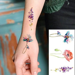 COKTAK watercolor lavender flower design on arm for stylish temporary body art.