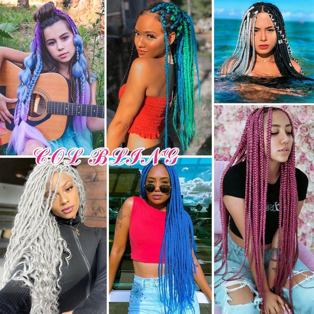 Col Bling blue braiding hair color options solid and ombre