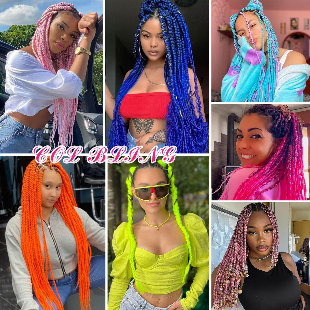Col Bling blue braiding hair durable sweat-resistant fiber in action