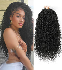 Col Bling Goddess Locs 14in curls close-up for a natural texture.