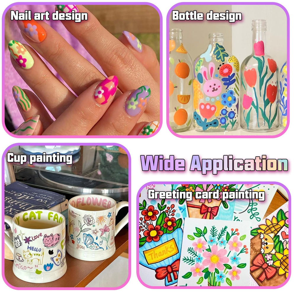 COLAYERIST Nail Art Pens used on nails and paper for versatile craft projects