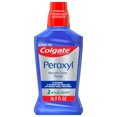 Colgate Peroxyl front bottle showing product and volume for clear identification