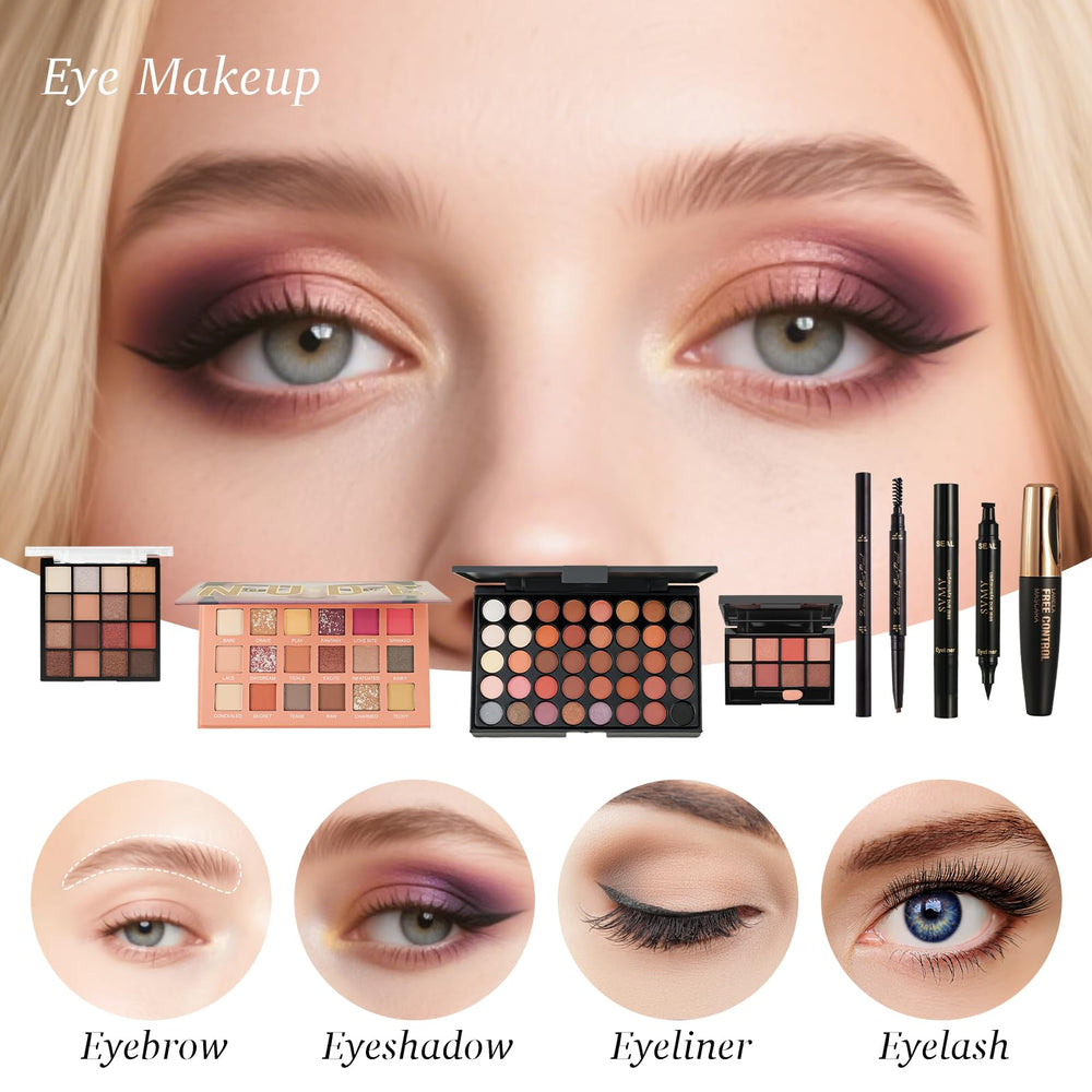 coliusa All-In-One Makeup Kit eyeliner and mascara for defined eyes and lasting wear
