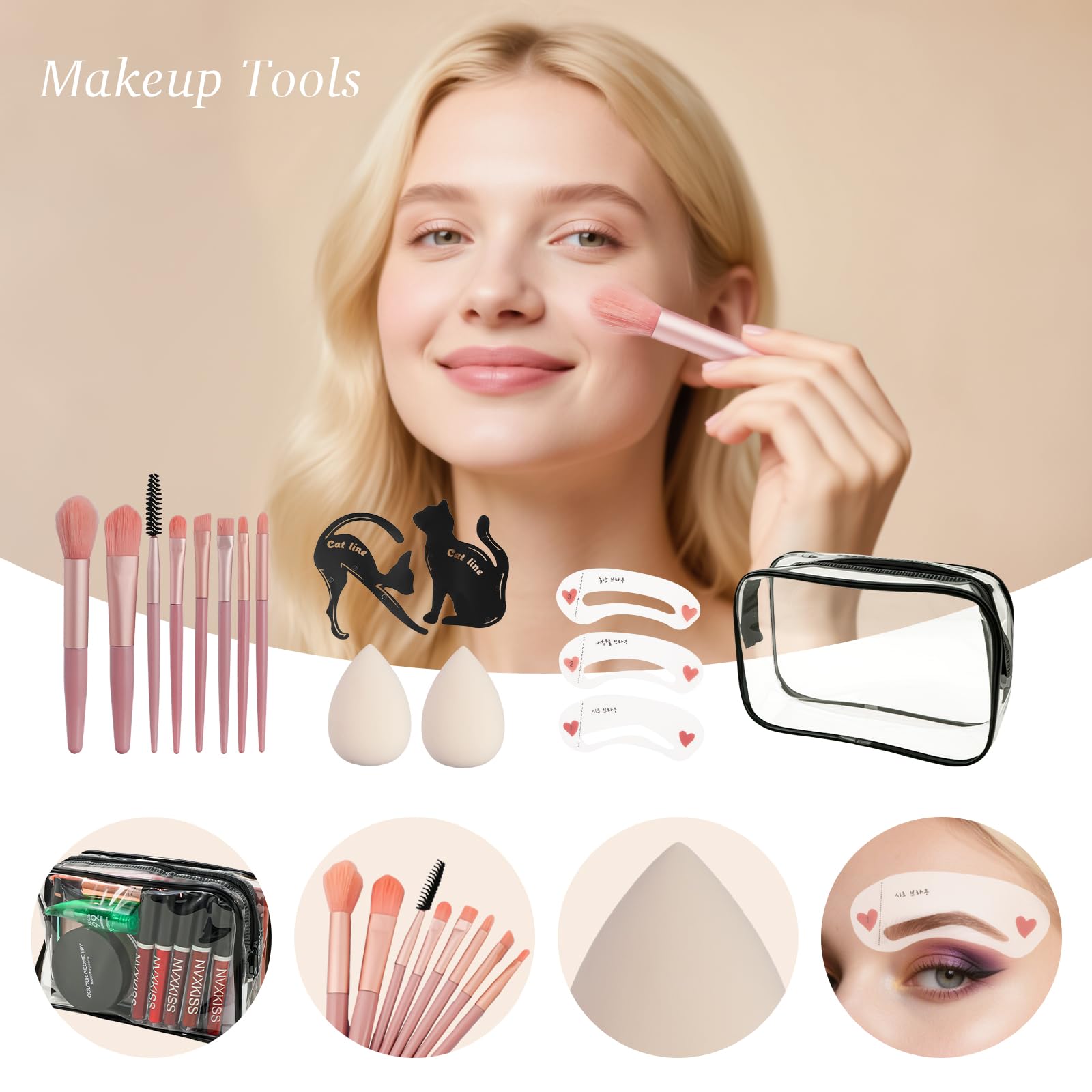 coliusa All-In-One Makeup Kit travel bag for organized portability