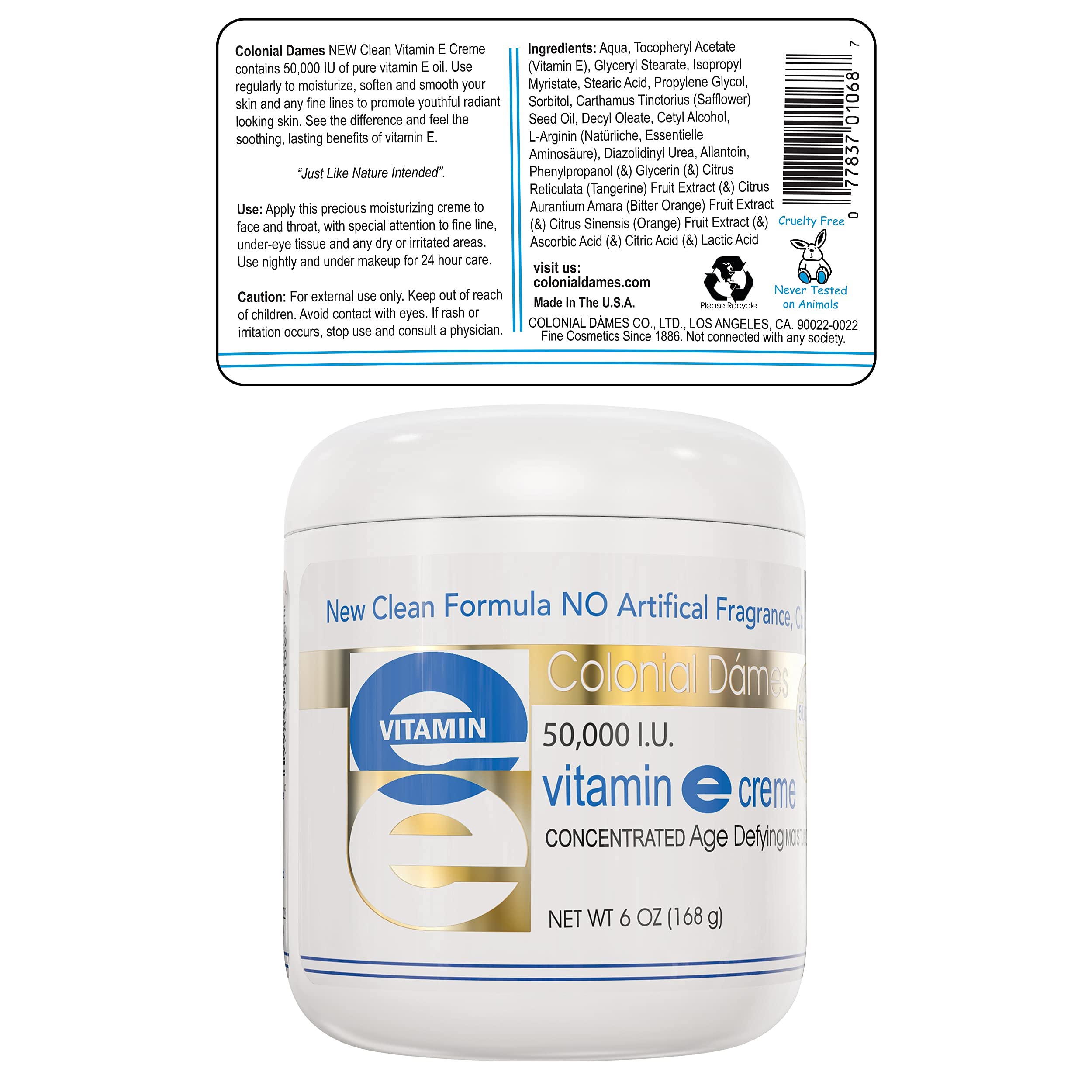 Colonial Dames high-potency formula 50,000 IU highlighted on packaging for informed use.
