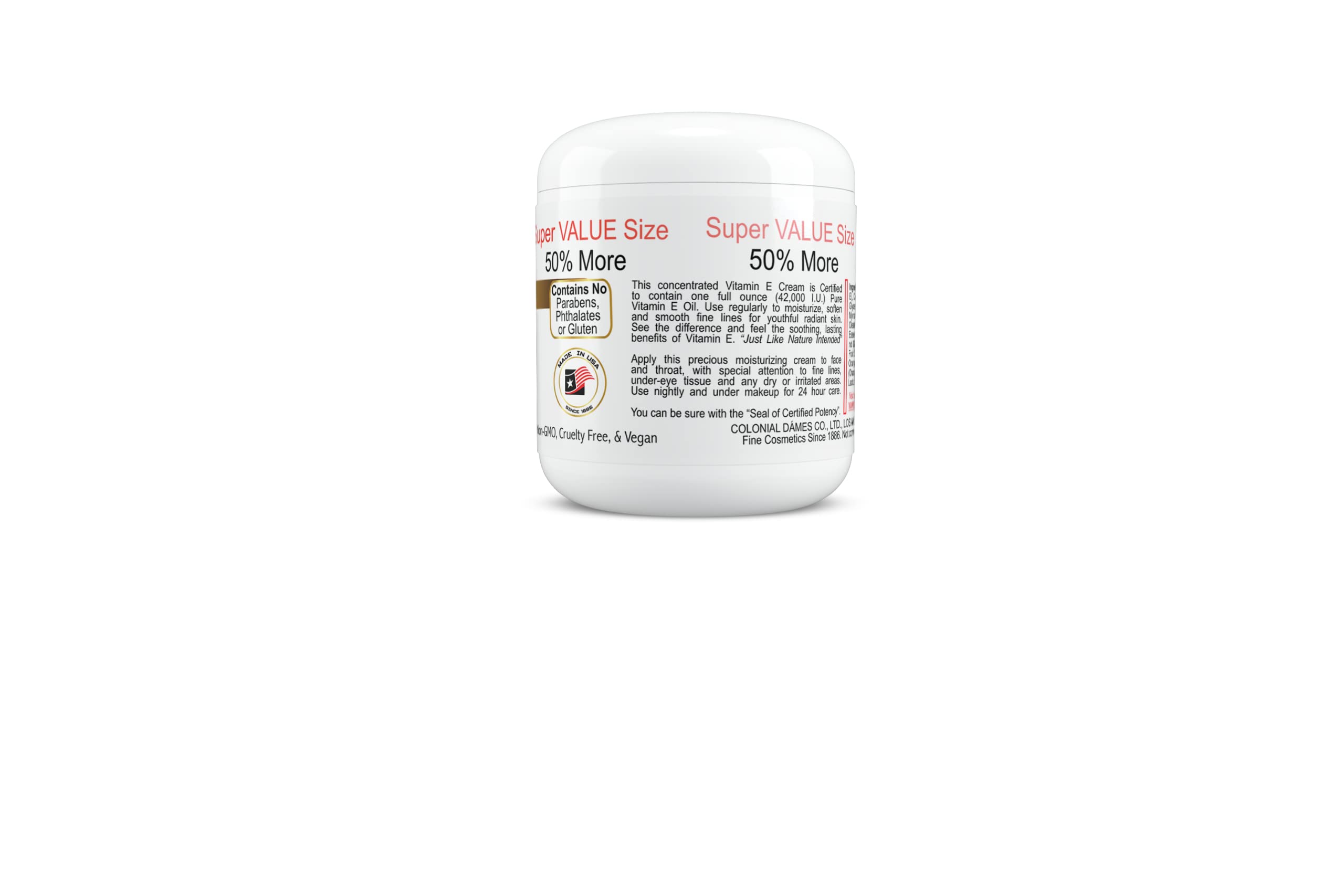 Colonial Dames Vitamin E Cream on rough skin areas like elbows and knees for soft, moisturized skin