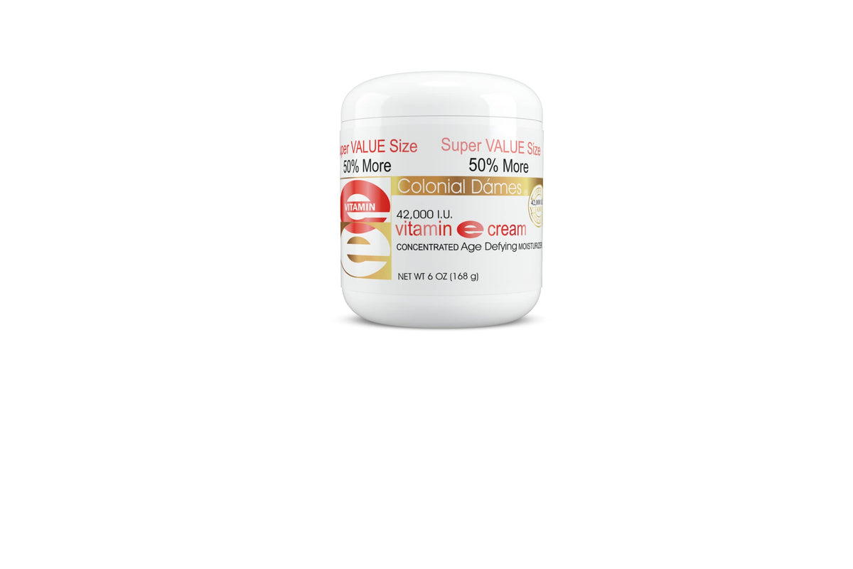 Colonial Dames Vitamin E Cream on face delivering deep hydration and smooth skin