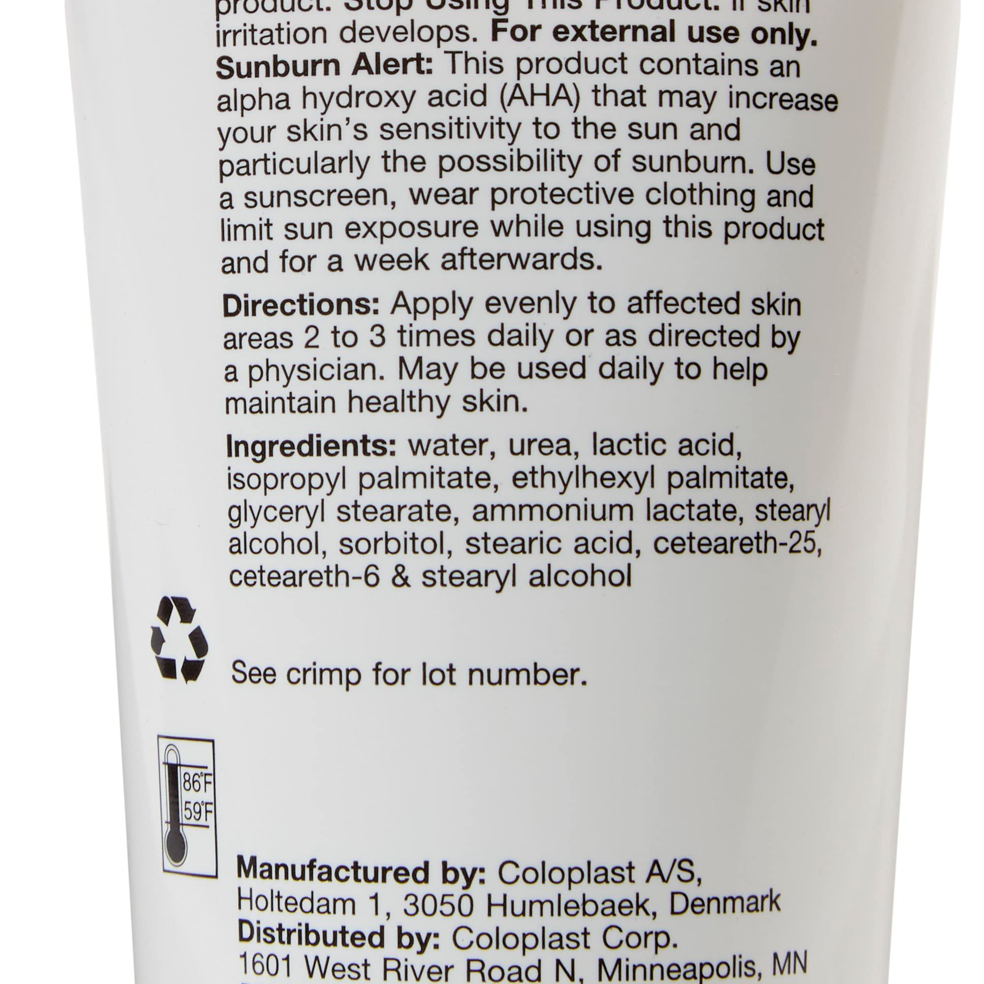 Coloplast Atrac-Tain application swatch demonstrates smooth, softening coverage.