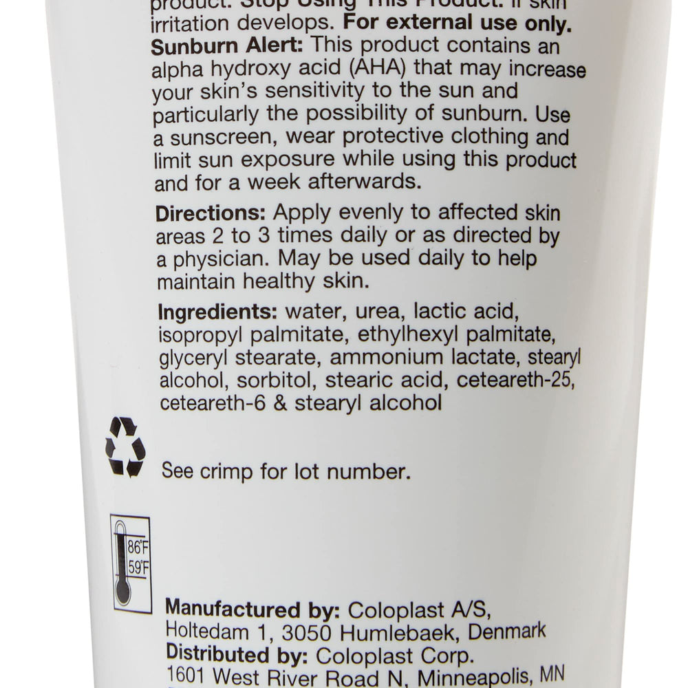 Coloplast Atrac-Tain application swatch demonstrates smooth, softening coverage.