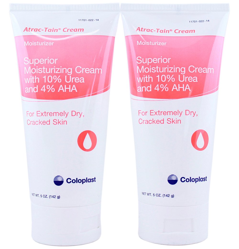 Coloplast Atrac-Tain cream 5oz tube for deep moisturizing and exfoliation.