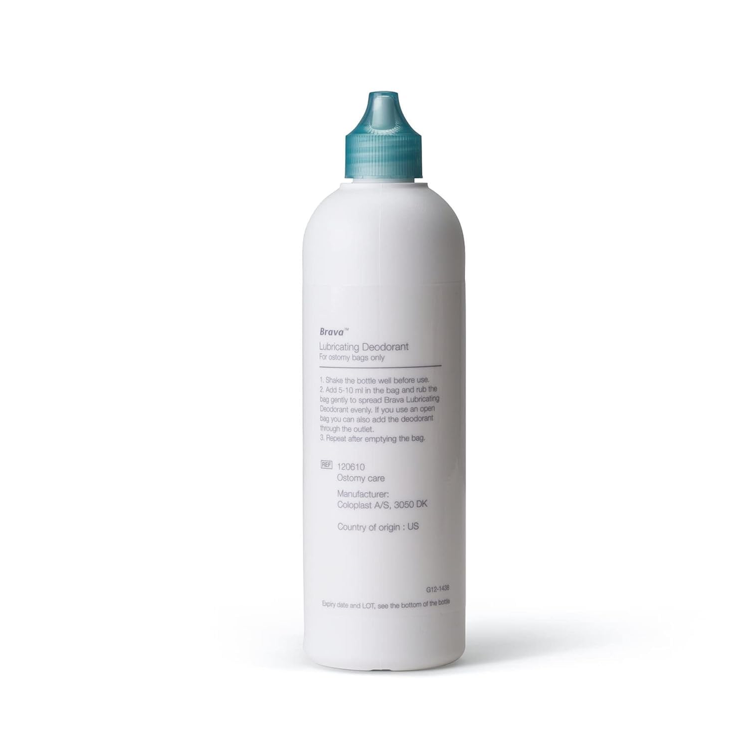 Brava ostomy deodorant 8oz bottle helps reduce pouch odor throughout the day.