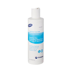Coloplast Gentle Rain bottle showing gentle cleansing for sensitive skin.