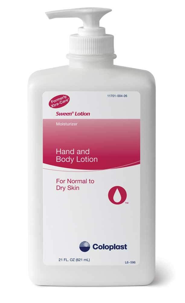 Coloplast Sween Lotion 21oz pump bottle for daily moisturization and massage