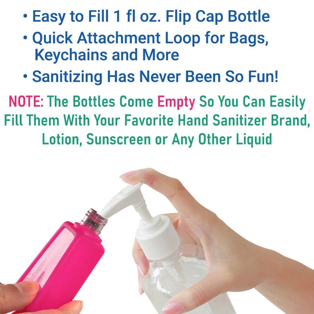 Color Land 1oz travel bottle side-view demonstrates ultra-portable size for school or outings
