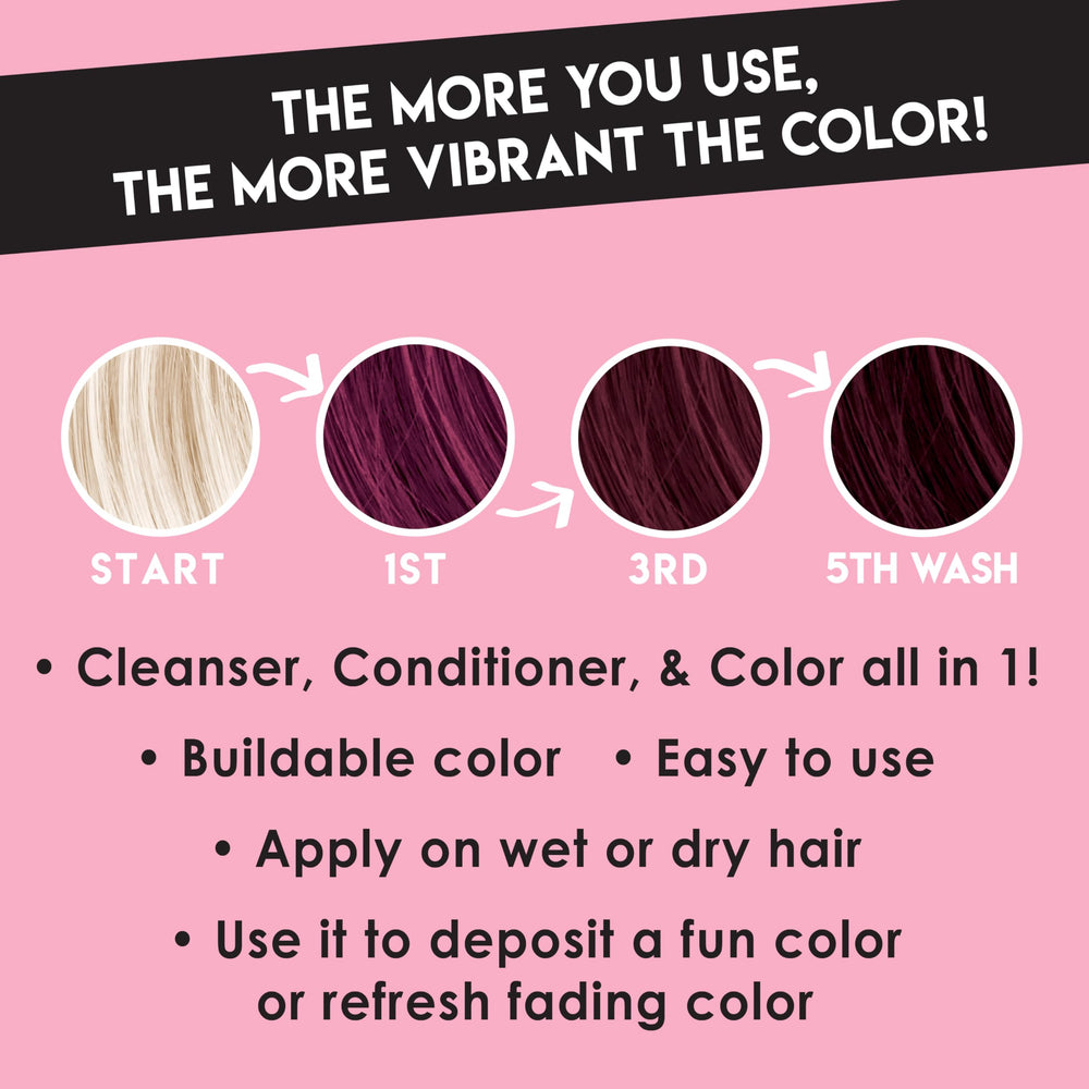 Color Lux Color Cleansing Conditioner Sangria lather closeup enhances color depth with gentle cleansing
