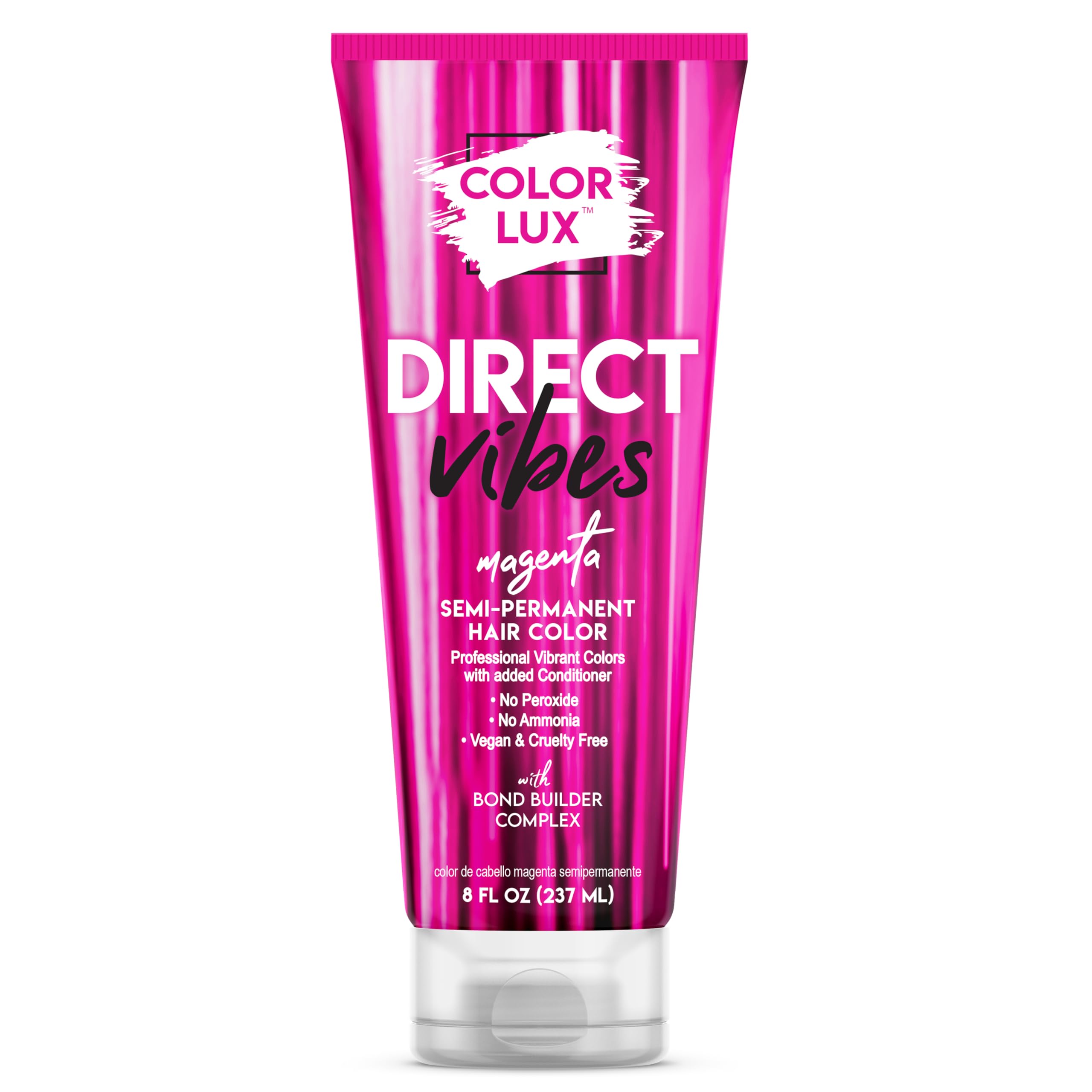 Color Lux Direct Vibes Magenta bottle pour for precise color application and vibrancy.