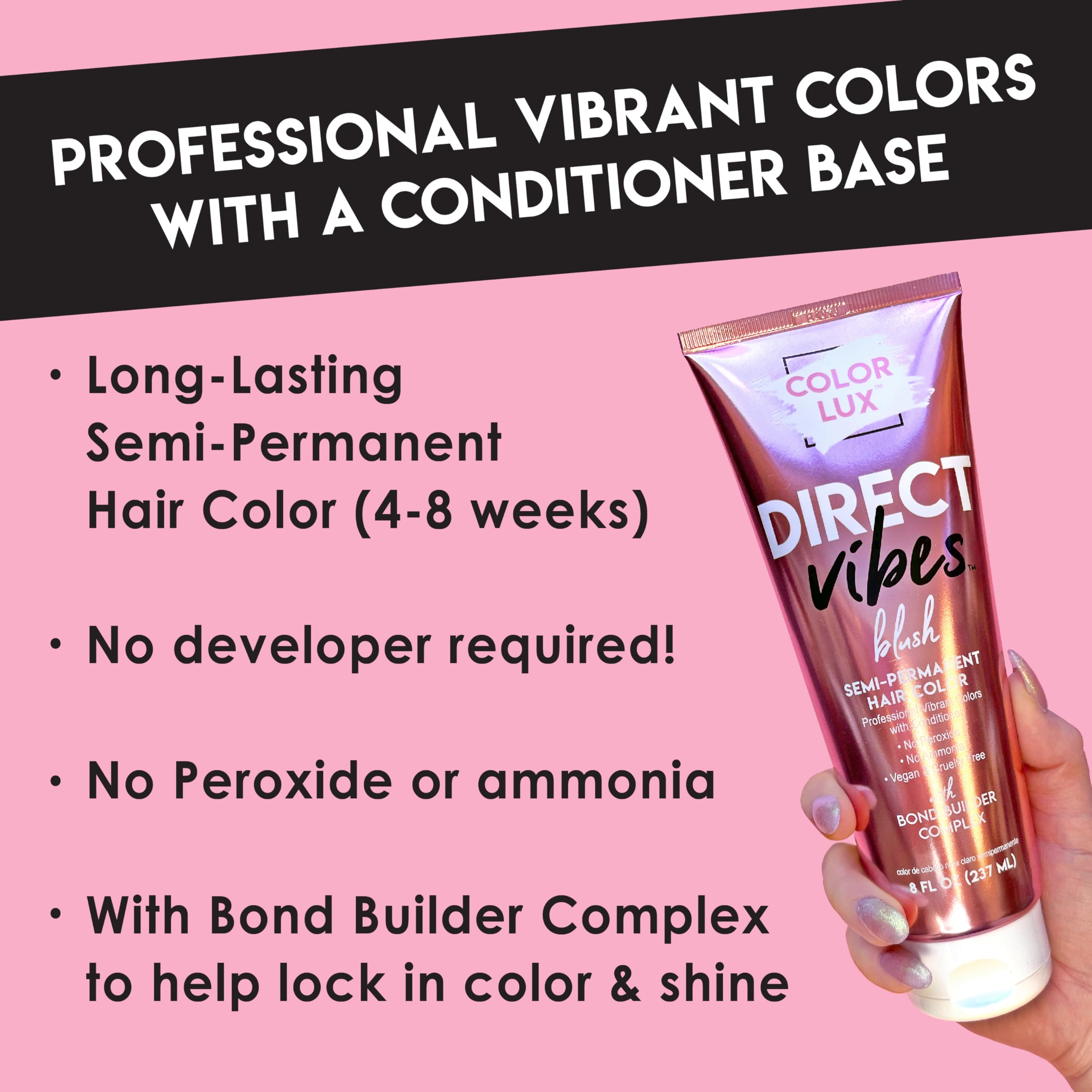 Color Lux Direct Vibes Magenta pigment swirl highlights rich color blending.