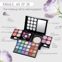 Color Nymph 24-color eyeshadow close-up highlighting vibrant shades for creative looks.