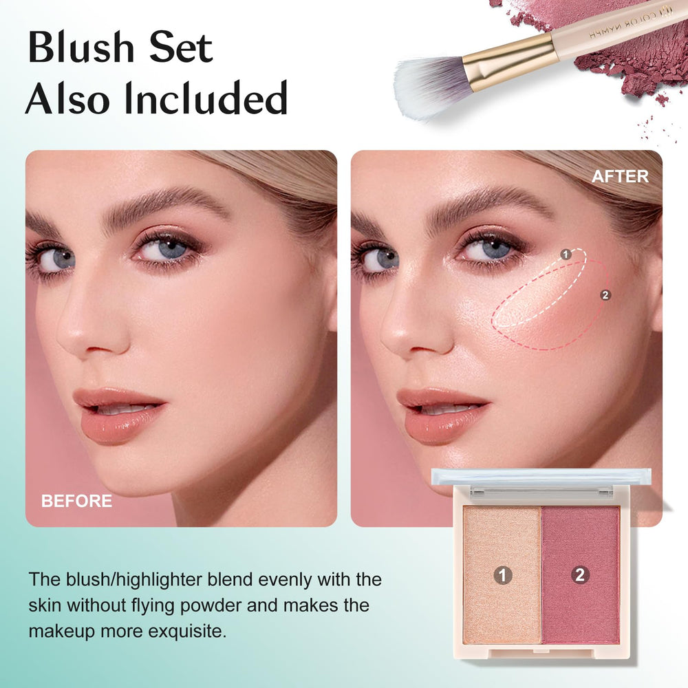 Color Nymph all-in-one makeup kit makeup brush set blends easily with soft bristles