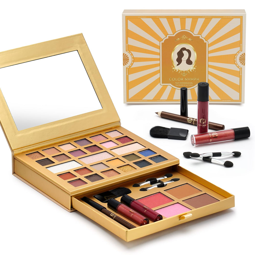 Color Nymph all-in-one makeup kit face palette open for on-the-go full-face makeup