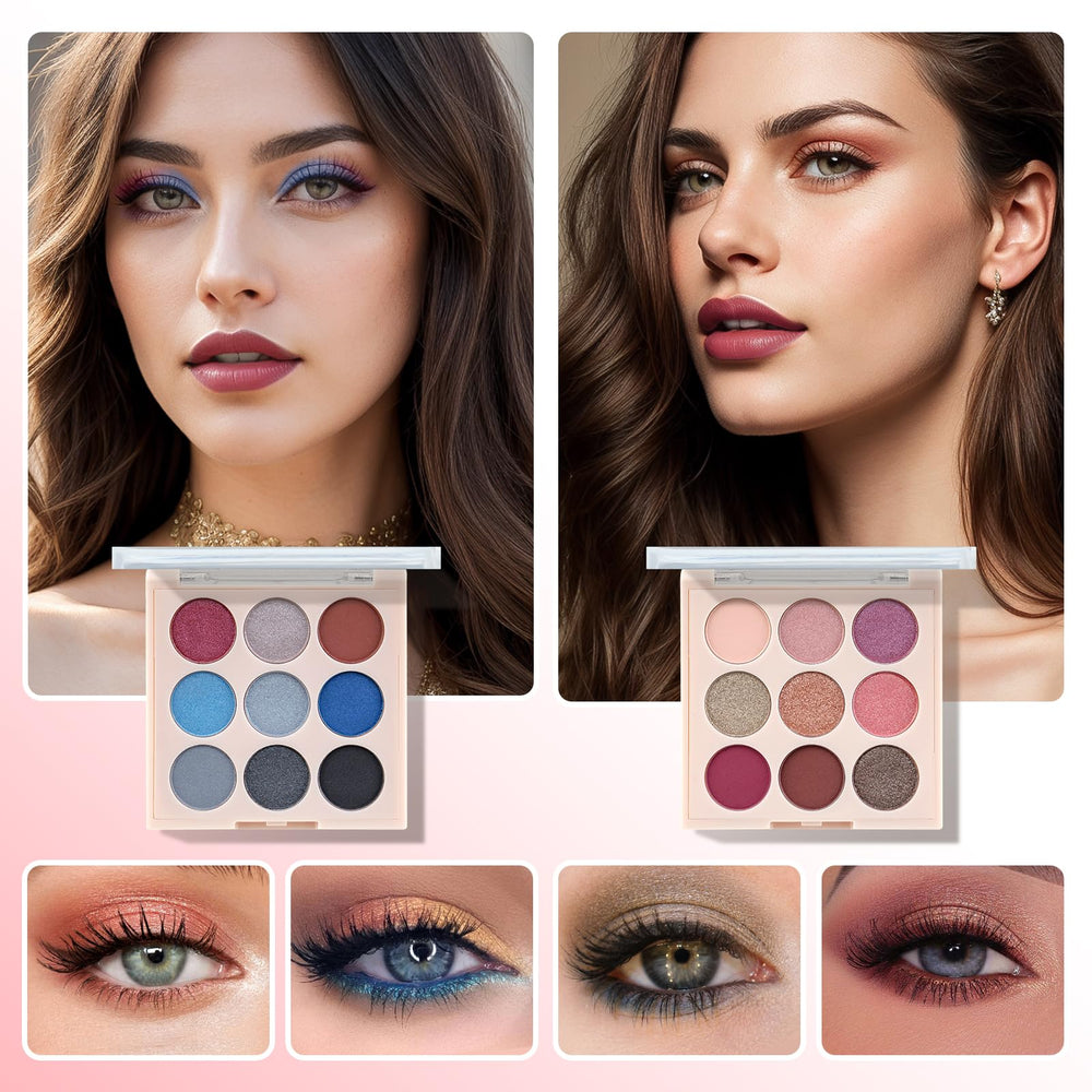 Color Nymph blush and highlighter palette swatches adding rosy glow and contour