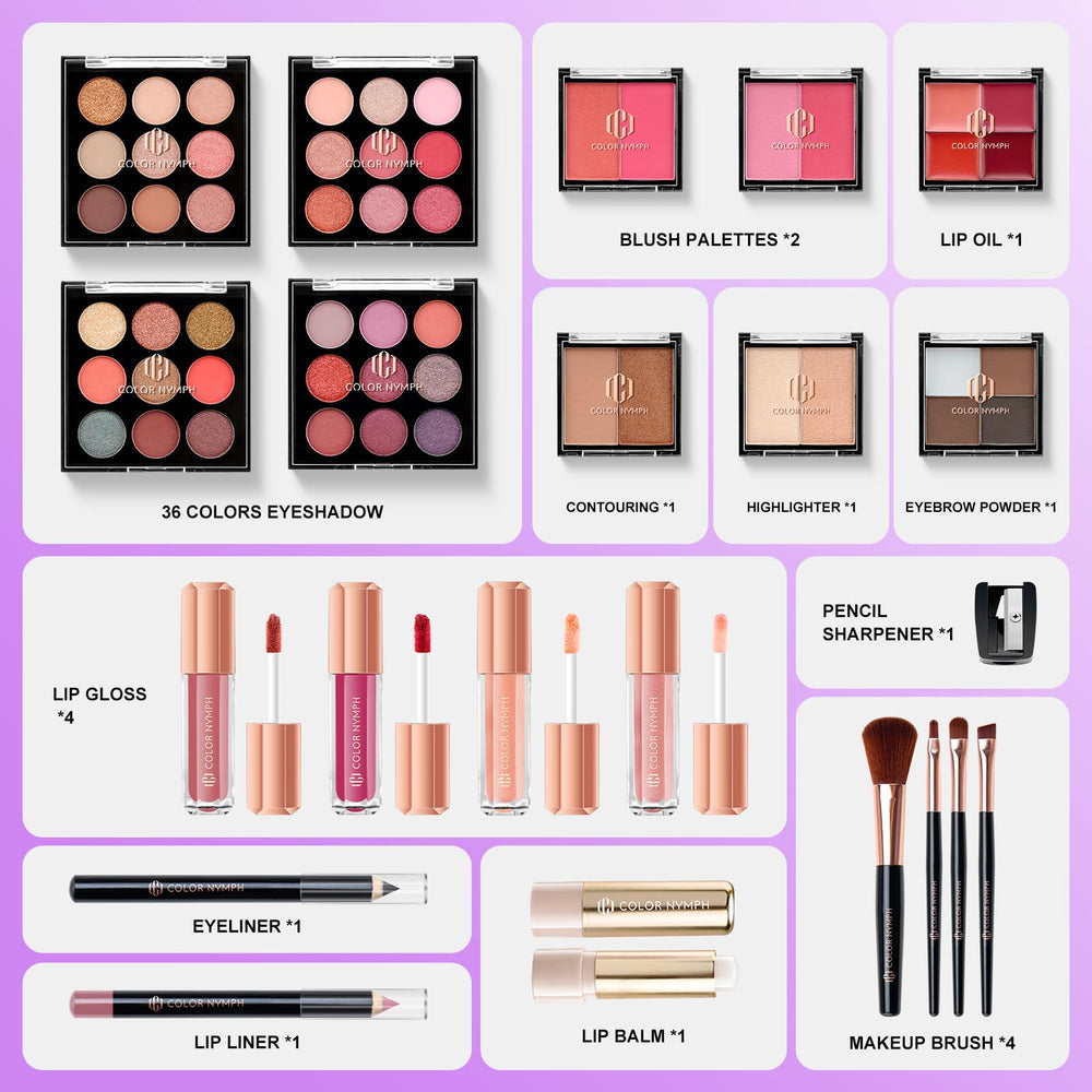 Color Nymph train-case-closed shows portable storage ideal for travel and quick touch-ups
