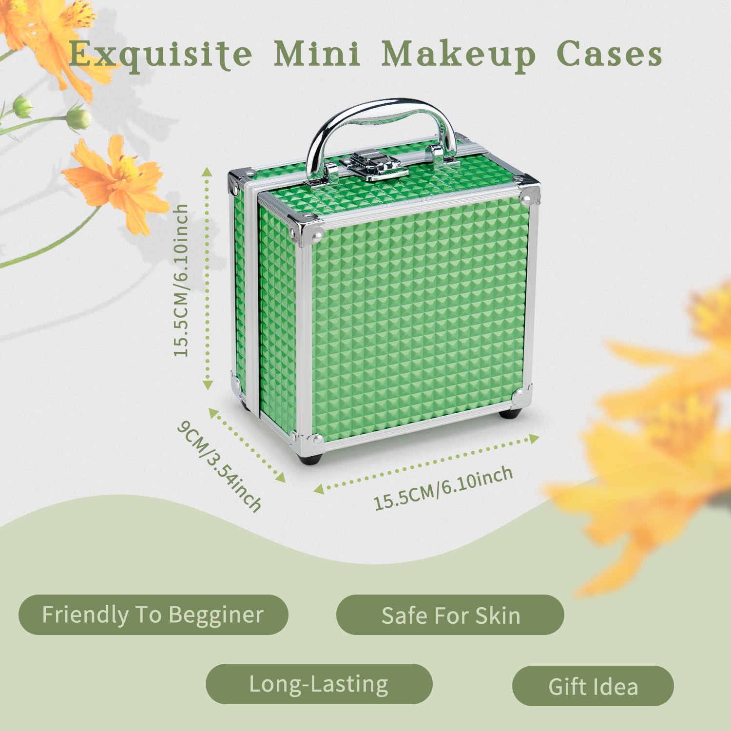 Color Nymph small cosmetic train case keeps essentials organized while traveling.