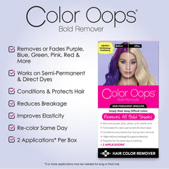 Color Oops Bold Remover packaging on shelf highlighting vegan cruelty-free promise.
