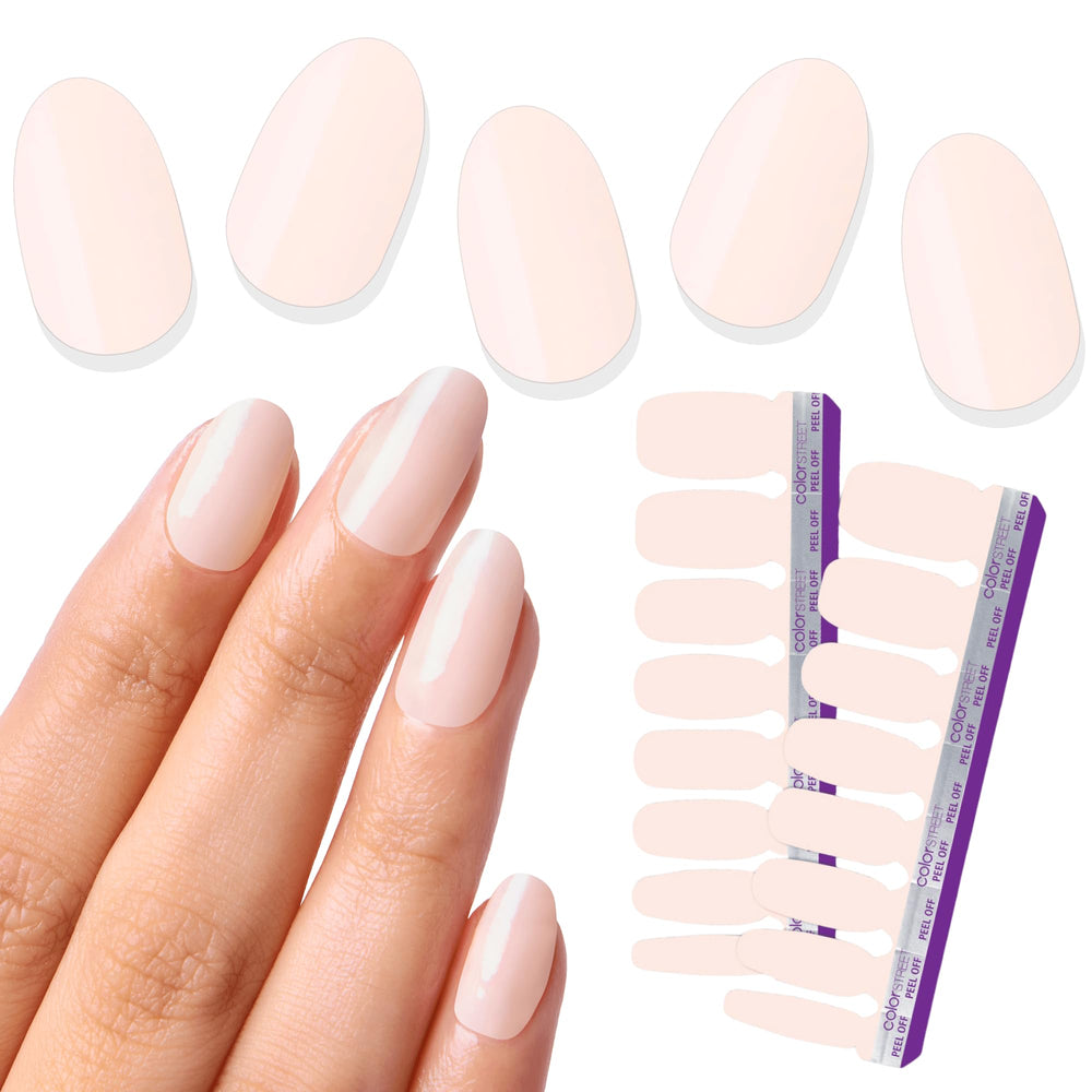 Color Street Ballet Blush strip set close-up showing pale pink creme shade