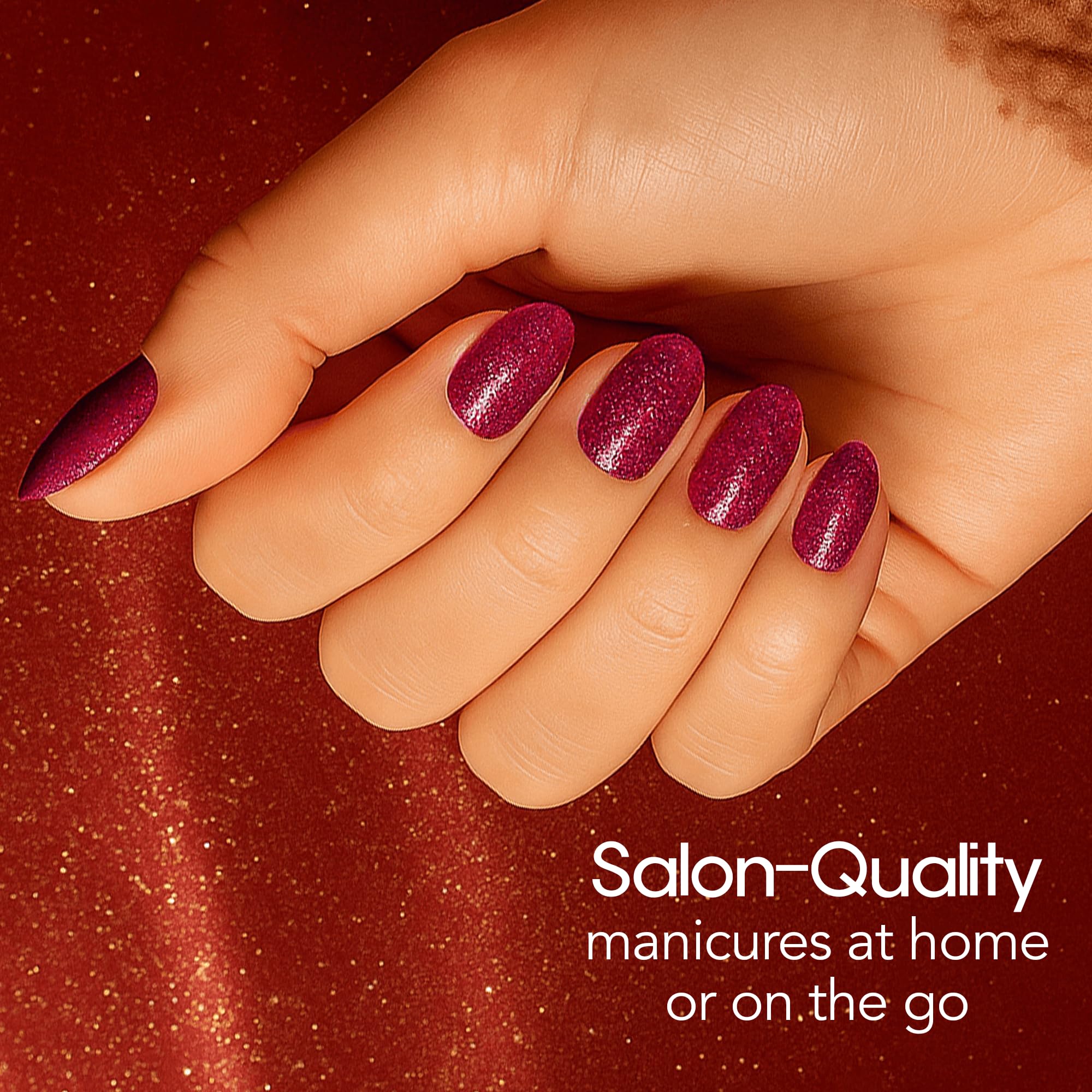 Close-up of Color Street Cherry on Top showing vivid ruby glitter
