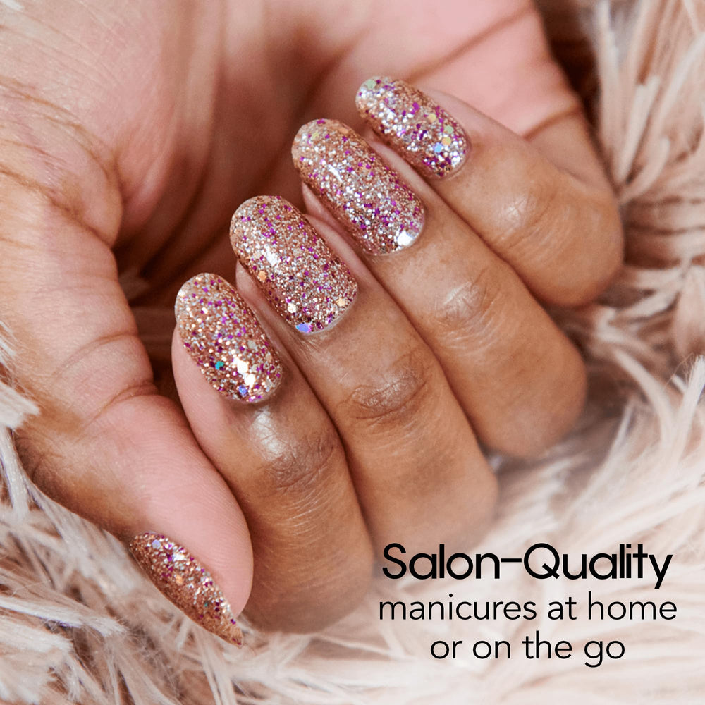 Color Street Tokyo Lights glitter finish swatch for bold party-ready nails.
