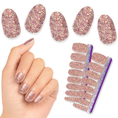 Color Street Tokyo Lights nail strips close-up for glamorous night-out glitter.