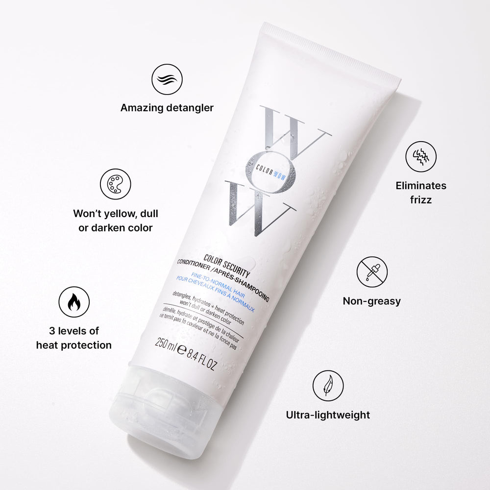 COLOR WOW Color Security Conditioner texture closeup revealing silky slip for detangling