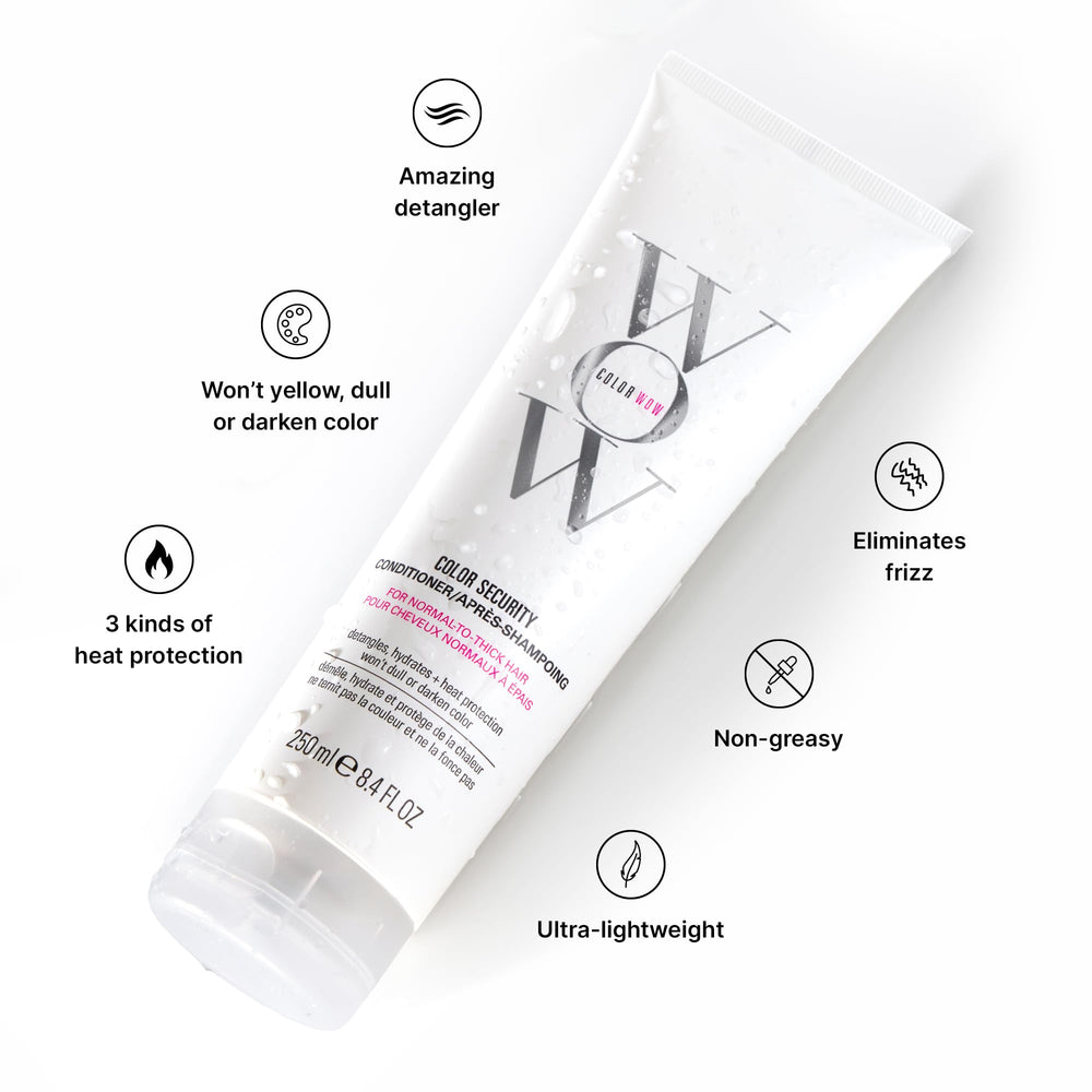 COLOR WOW Color Security Conditioner texture close-up emphasizes creamy, nourishing formula