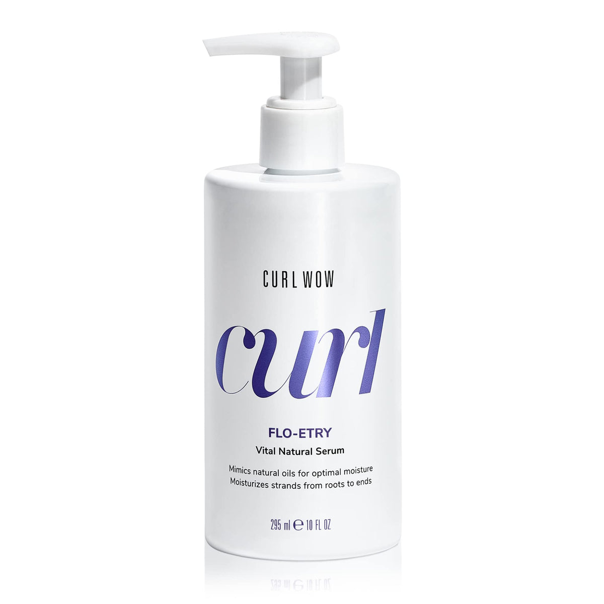 COLOR WOW Curl Wow FLO-ETRY serum bottle pour demonstrates lightweight hydration for curls.